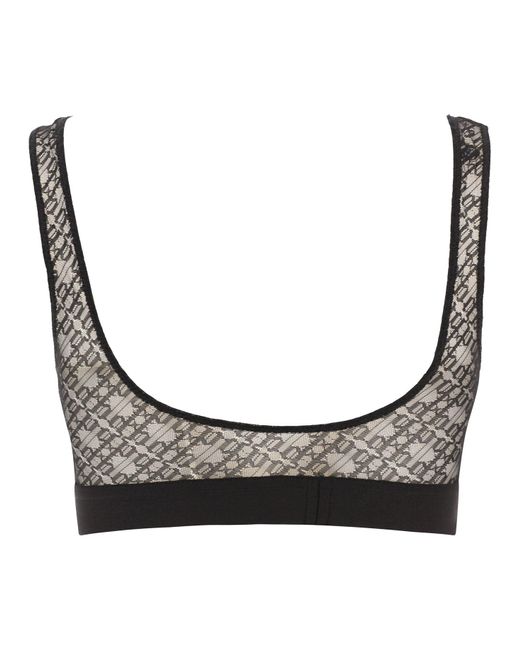 Palm Angels Gray Lace Classic Logo Bralette
