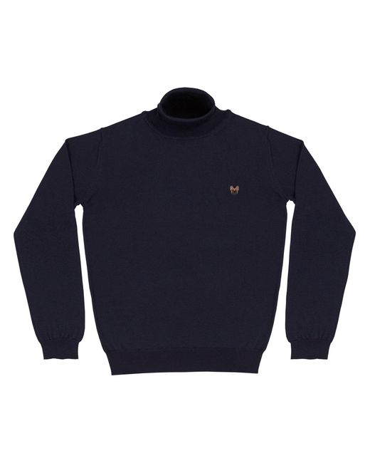 PELO FOUNDATION Blue Collo Alto Merinos Extra Fine Wool Sweater for men