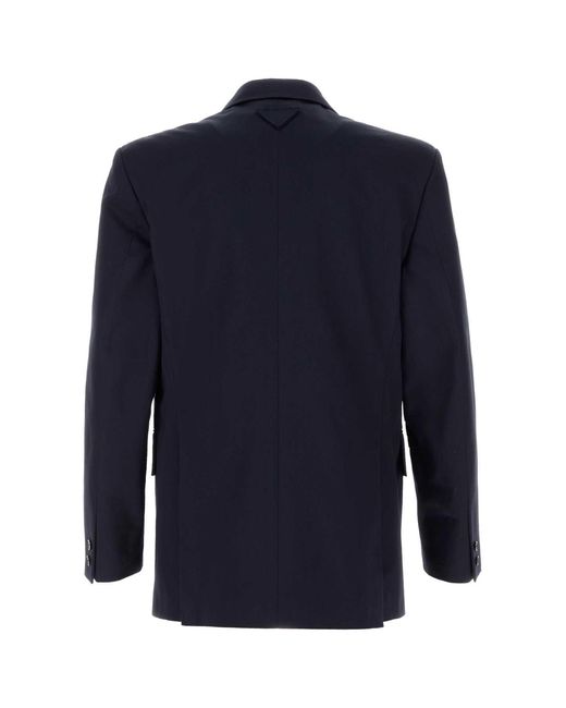 Prada Blue Peaked Lapel Blazer for men