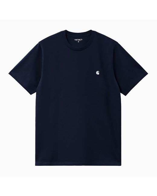 Carhartt Blue S/S Chase Dark Cotton T Shirt for men
