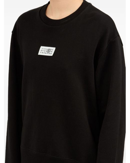 MM6 by Maison Martin Margiela Black Sweatshirt Mit Nummern-Applikation