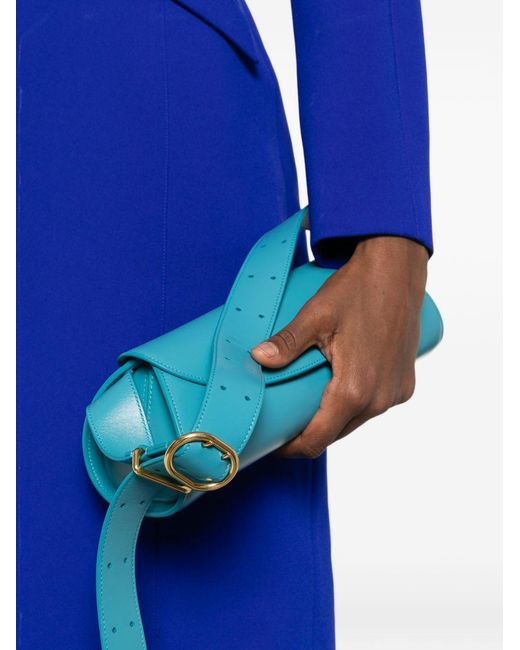 Jil Sander Blue Cannolo Small Leather Bag