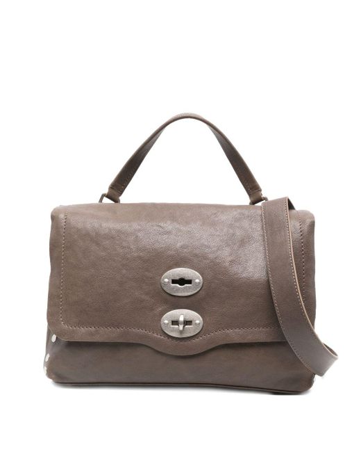 Zanellato Brown Postina Tabacco Baby Leather Handbag