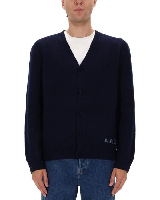 A.P.C. Blue Kenny Cardigan for men