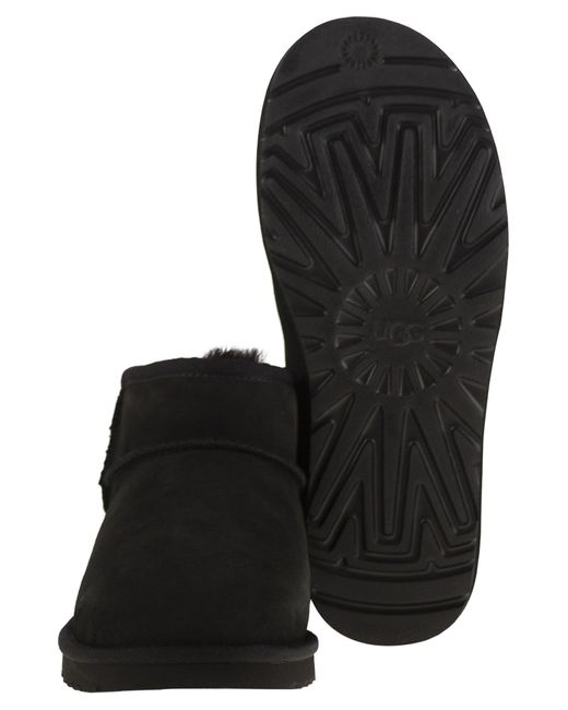 Ugg Black Classic Ultra Mini Sheepskin Boot for men