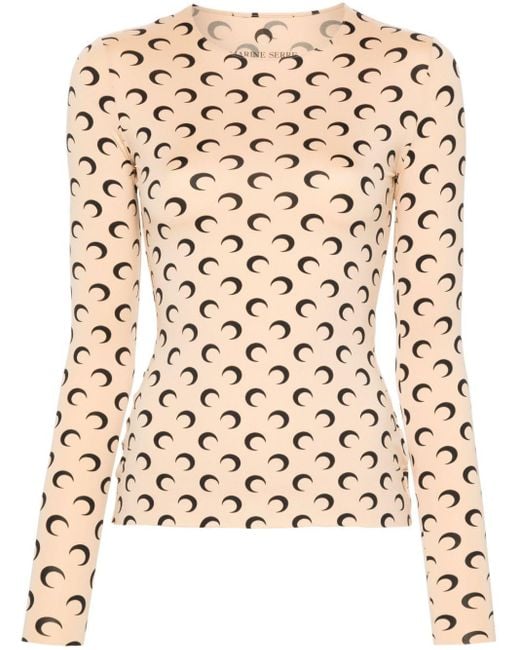 MARINE SERRE Natural Moon Print Top