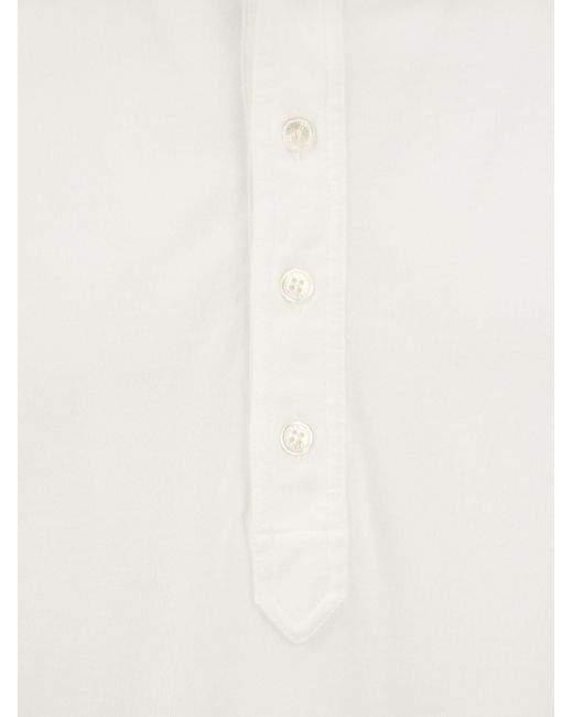 Fedeli Vijf Katoenen Poloshirt Met Lange Mouwen in het White voor heren