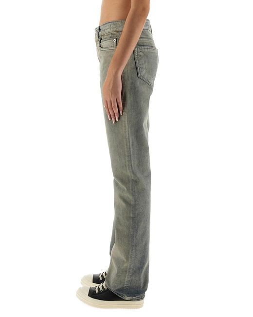 Rick Owens Green Straight Mid Rise Jeans