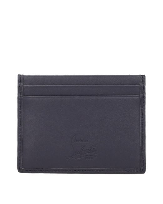 Louboutin Blue Document Holder Leather/Smoke for men