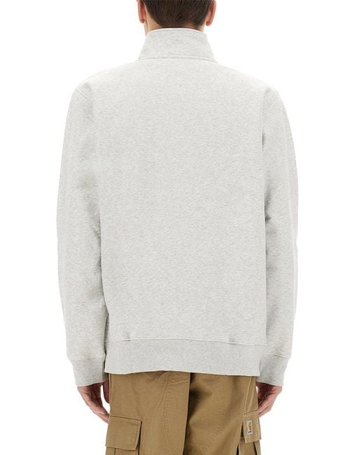 Carhartt White Half Zipper Sweatshirt for men