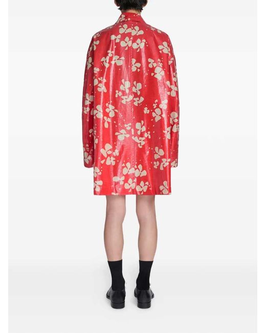 Dries Van Noten Bedrukte Jas in het Pink