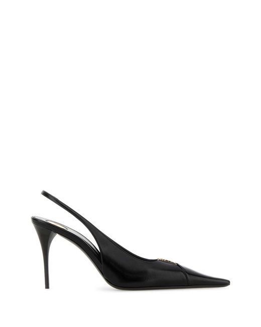 Saint Laurent Black Leather Babylone 90 Pumps