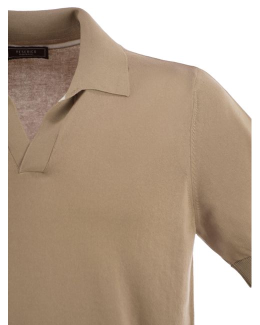 Polo con hilo de algodón puro Peserico de hombre de color Multicolor