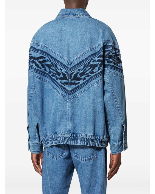 Isabel Marant Blue Julian Jacket With Embroidery