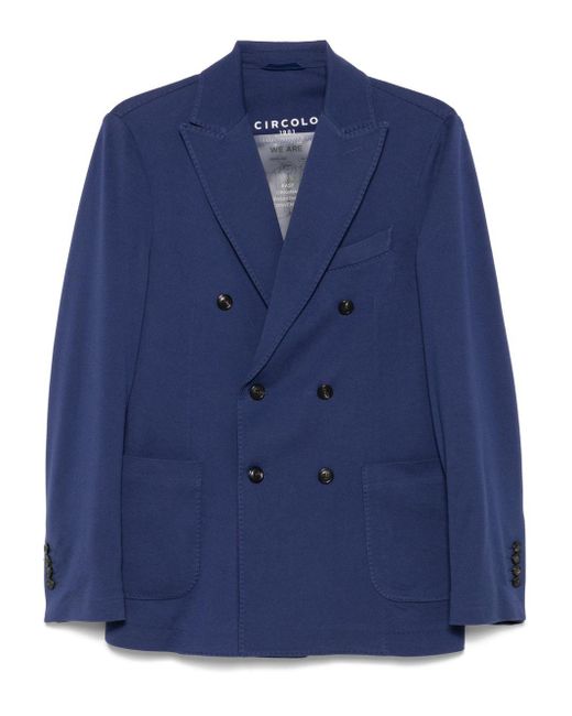 Circolo 1901 Blue Cotton Double-Breasted Jacket