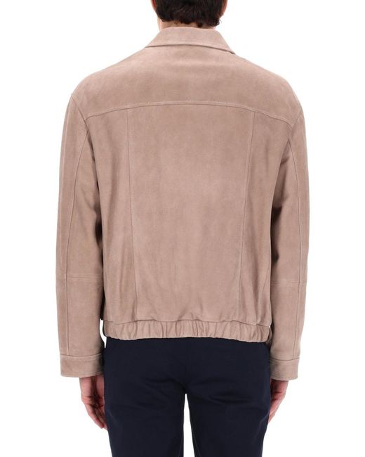 Brunello Cucinelli Pink Shirt Collar Jackets for men