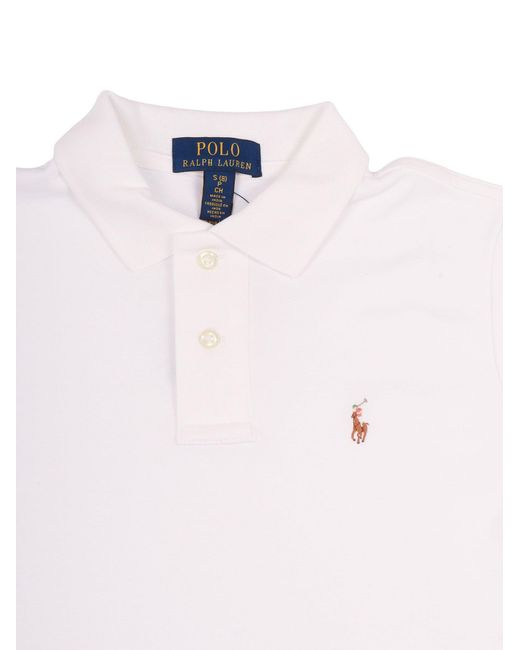 Polo Ralph Lauren White Sskcmultppm1 Knit Shirts Polo Shirt