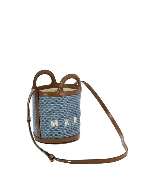 Marni "tropicalia" Bucket Bag in het Blue