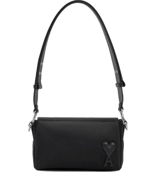 AMI PARIS ハートロゴ クロスバッグ BLACK Ami Paris Heart-Logo Messenger Bag in Black | Lyst