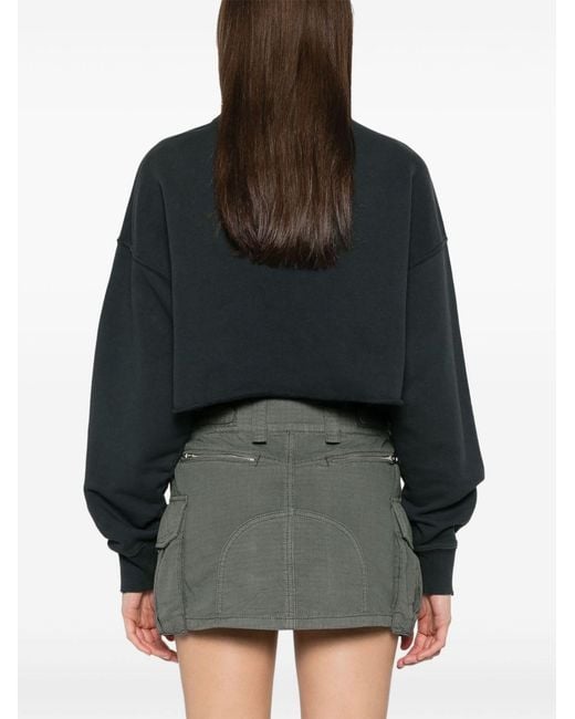 Golden Goose Deluxe Brand Black Organic Cotton Cropped Sweatshirt