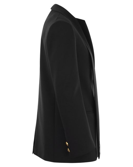 Veste de crêpe à double seins avec foulard Elisabetta Franchi en coloris Black