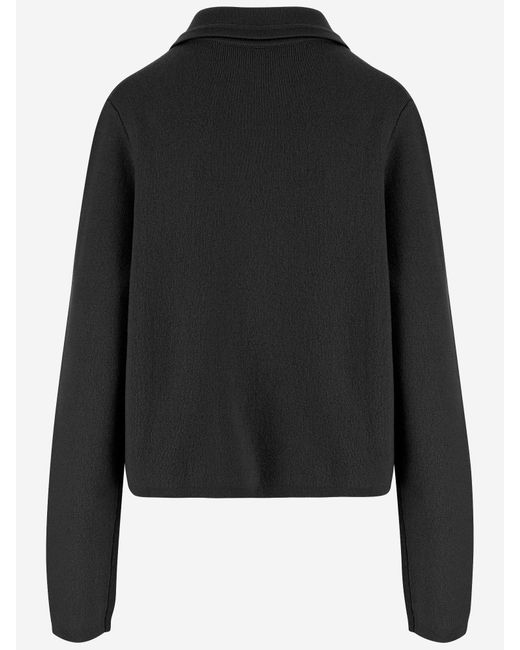 Allude Black Wool And Cashmere Jacket