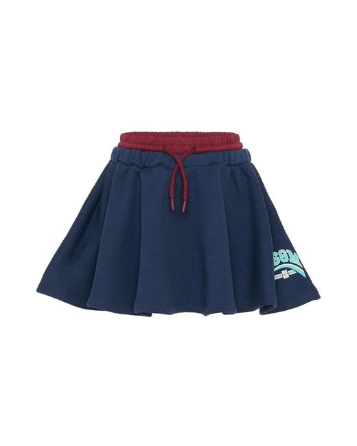 MSGM Blue Skirt With Logo