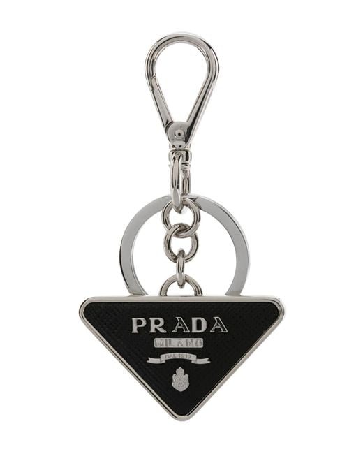 Prada Logo Sleutelhanger in het White