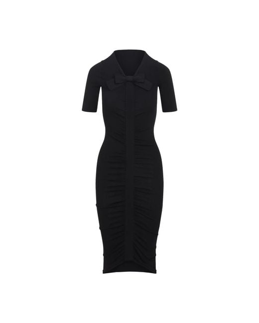 Valentino Black Viscose Midi Dress