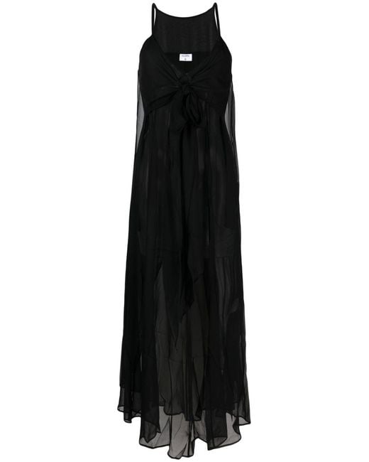 Filippa K Black Transparent Tie Detail Dress Clothing