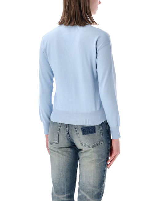 MM6 by Maison Margiela Blue Mini Cozy Sweater For