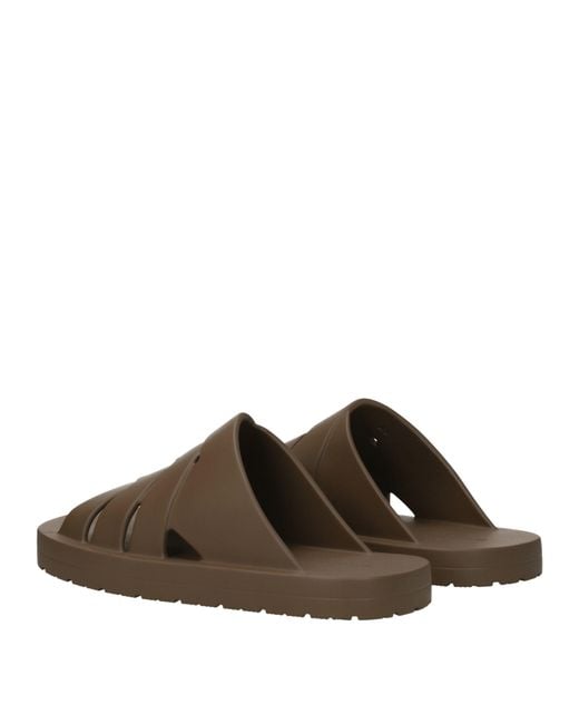 Bottega Veneta Brown Slippers And Hooves Rubber/Liana for men