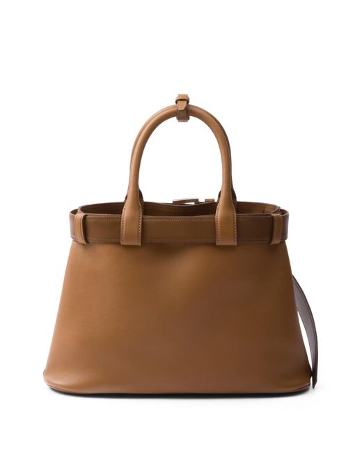Prada Brown Medium Belted Leather Handbag