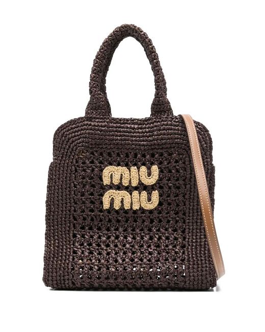 Miu Miu Brown Borse Crochet Rete