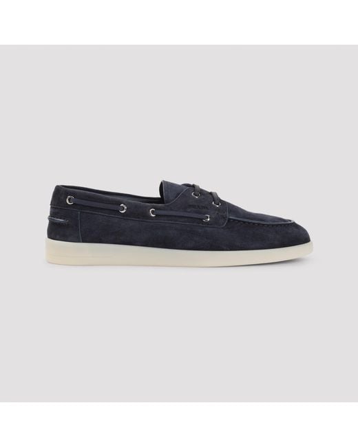 Prada Blue Allacciate Lace Up Shoes