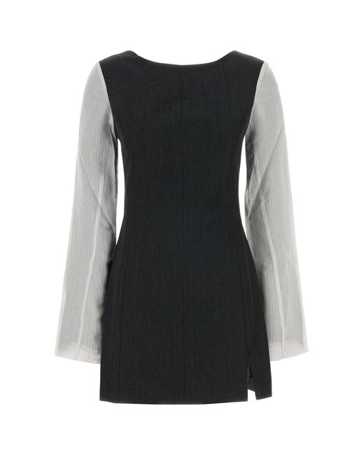Our Legacy Black Embroidered Twill Mini Dress