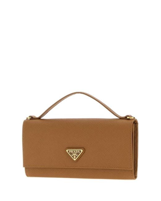 Prada Brown Camel Leather Wallet