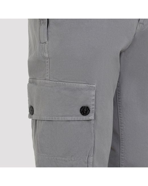 Stone Island Gray Cotton Trousers for men