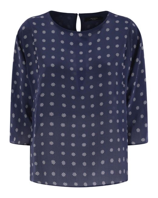 Weekend by Maxmara Blue Adone Crewneck Blouse