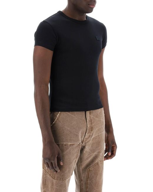 Camisa de cuello de la tripulación de acne estudios con parche de logotipo Acne de hombre de color Black
