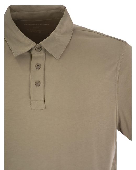 Short Shorted Polo Shirt a Lyocell di Majestic in Gray