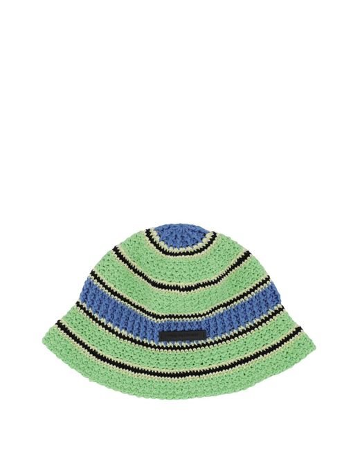 Stella McCartney Green Embroidered Crochet Hat