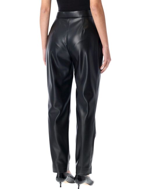 Balmain Black High-Waisted Faux Leather Trousers