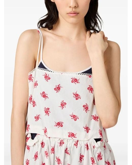 Miu Miu White Abiti Popeline Fiammato
