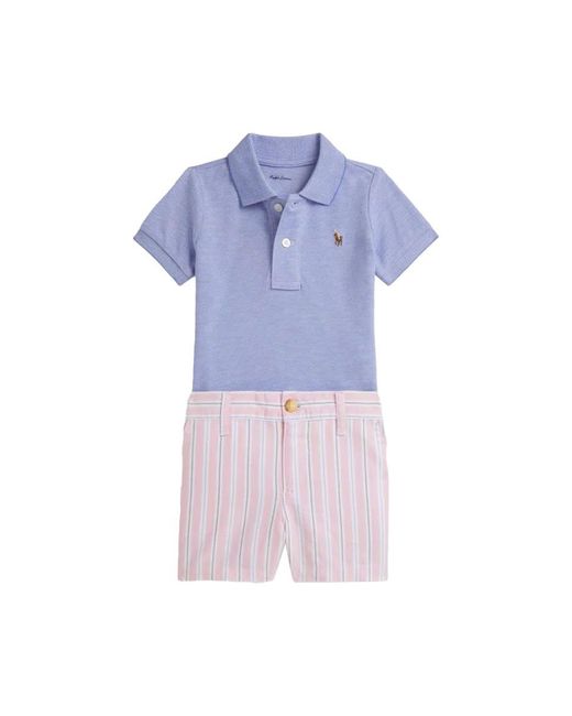 Polo Ralph Lauren Purple Polo Shirt Set With Shorts