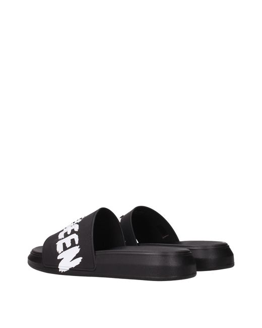 Alexander McQueen Blue Ciabatte E Zoccoli Uomo Gomma Nero/Bianco for men