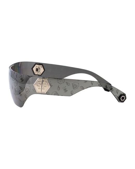 Philipp Plein Gray Sunglasses for men