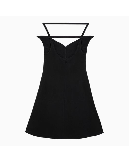 Courreges Black Ellipse Bustier Mini Dress