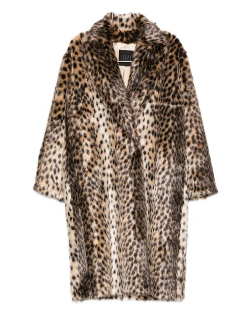 BB COUTURE Multicolor Leopard Ecofur Mid Coat