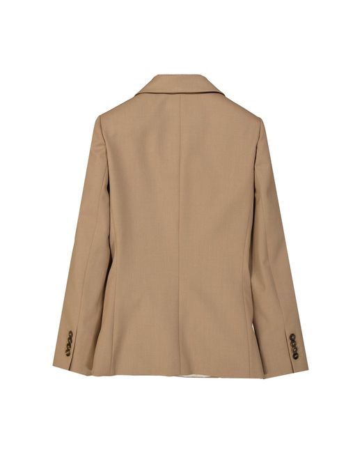 Brunello Cucinelli Wollen Double-Breasted Jas Met Knoopmanchetten in het Natural